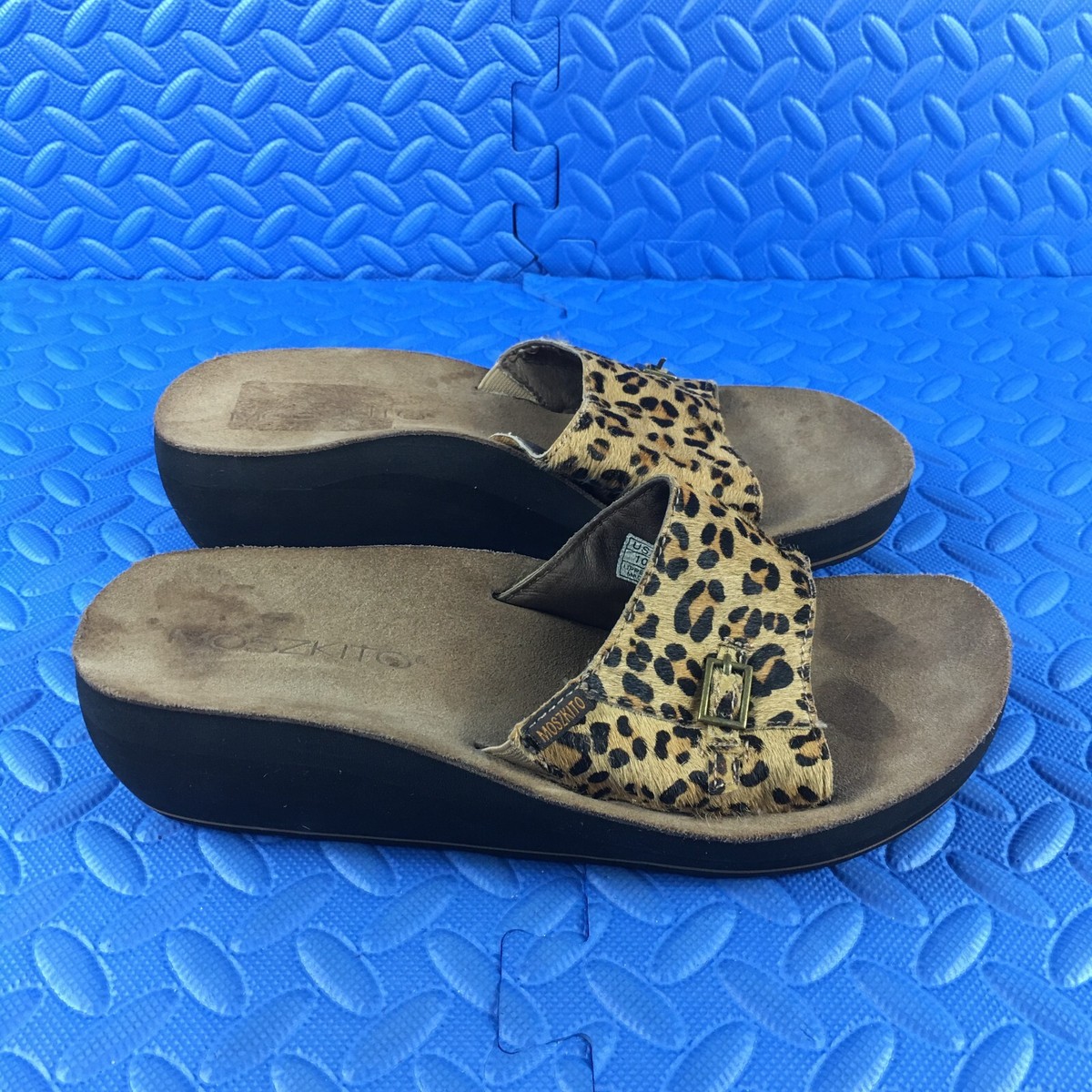 Moszkito Sandals Womens Shoes Size 10 Tan Leopard Print 