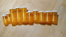 Free Shipping 10 Clean Empty Plastic Prescription Medicine Bottles Childproof