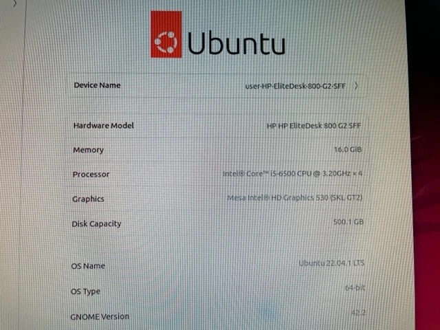 HP Elitedesk 800 G2 SFF Core i5-6500 3.2GHz 16GB/500GB HDD DVD/RW LINUX PC - Image 4 of 4