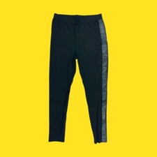 V BY VERY Side Trim Design Leggings with Elasticated Waist, Black, UK 14