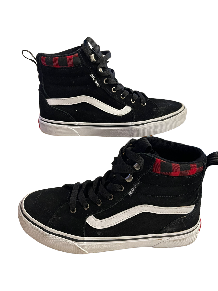 Vans Filmore Hi Youth Sneaker Casual Shoes Black Suede Canvas