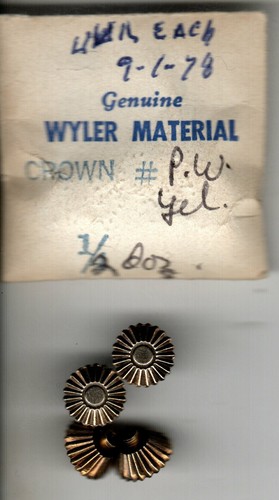 Coronas de reloj Wyler genuino firmado de colección de nuevo de lote antiguo (precio por UNA corona) - Imagen 28 de 29