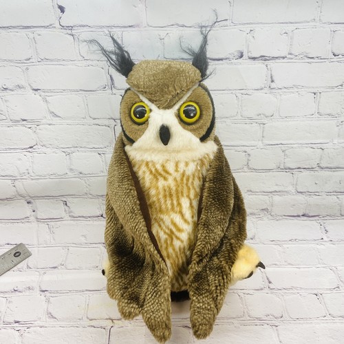 Great Horned Owl Audubon Wild REPUBLIC Plush Stuffed Animal Realistic Wings Hang - Picture 3 of 15