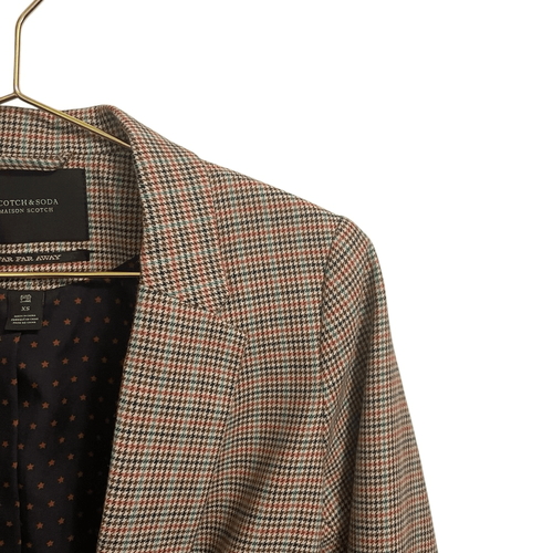 Scotch & Soda Far Far Away Houndstooth Belted Double Breasted Wool Blend Blazer - Picture 2 of 8