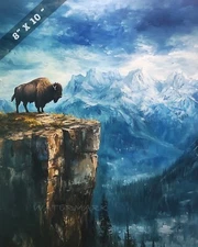Bison on Mountain Ridge 8x10 Matte Print