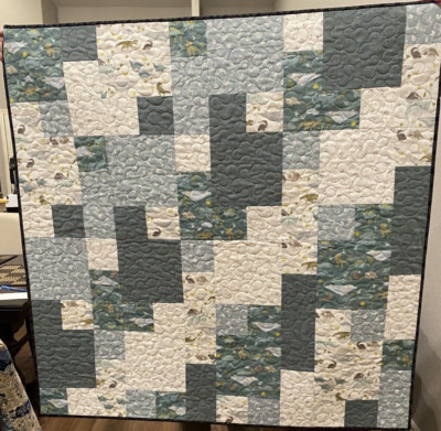 Handmade Baby Quilt, Roar Main Dinosaurs, 42 x 42