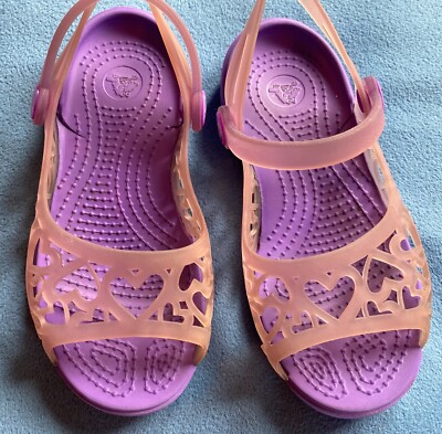Purple Crocs Taille 10 Crocs Crocling Girl's Purple Tie Dye Slip