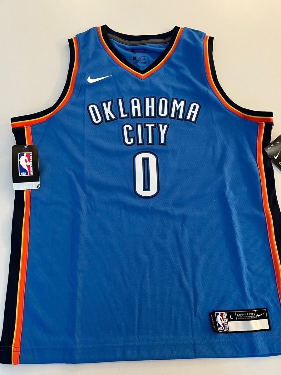 Nike Russell Westbrook OKC Thunder NBA Blue Swingman Jersey