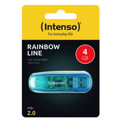 Intenso USB Stick 4GB Speicherstick Rainbow Line blau