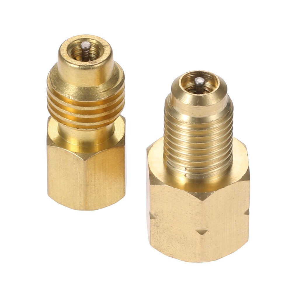 Vacuum Hose Pump Adapter w/ Valve Core 1/2" Acme LH 1/4" SAE Female for