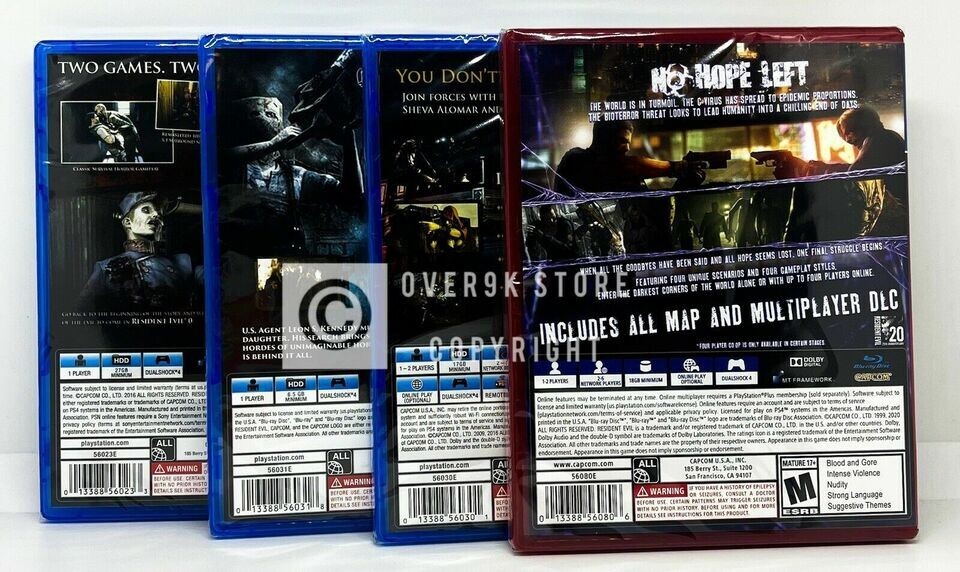 Resident Evil Bundle Origins + 4 + 5 + 6 - PS4 - Brand New