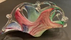 Vintage Murano Glassware Colorful Hand Blown Art Glass Napkin Letter Holder EUC
