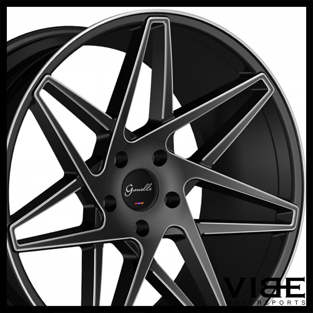 22" GIANELLE PARMA BLACK CONCAVE WHEELS RIMS FITS MASERATI GHIBLI