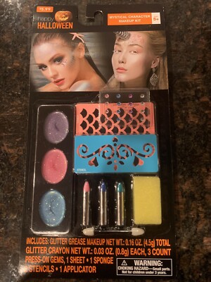 Halloween Mythical Creature Makeup Kit Mermaid Unicorn Cosplay Glitter Gems Set