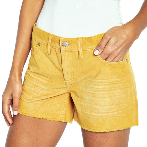 GAP Corduroy Shorts Oro Gold Yellow Frayed Hem Soft Stretch $50 Ladies Cord  | eBay
