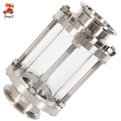 Flow Tri Clamp in-Line Sight Glass with Flow Sanitary Straight 2'' W/Clamp End