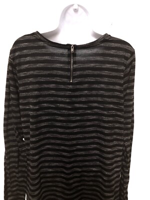 シャツ COOR Pinstripe Sheer Shirt 5SH009 Stylus Womens Size XL Striped Shirt Sheer Bottom Panel Long