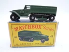 VINTAGE MATCHBOX LESNEY No.49a HALF TRACK PERSONNEL CARRIER IN ORIGINAL BOX 1958