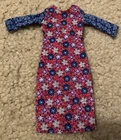 VTG Barbie doll dress calico print flowers floral 3/4 sleeves modest EUC!!