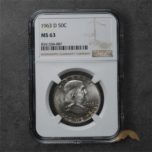 1963-D Franklin Silver Half Dollar 50c - NGC MS63 - Denver
