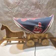 Cleveland Indians Homemade Cover Wagon And Horse