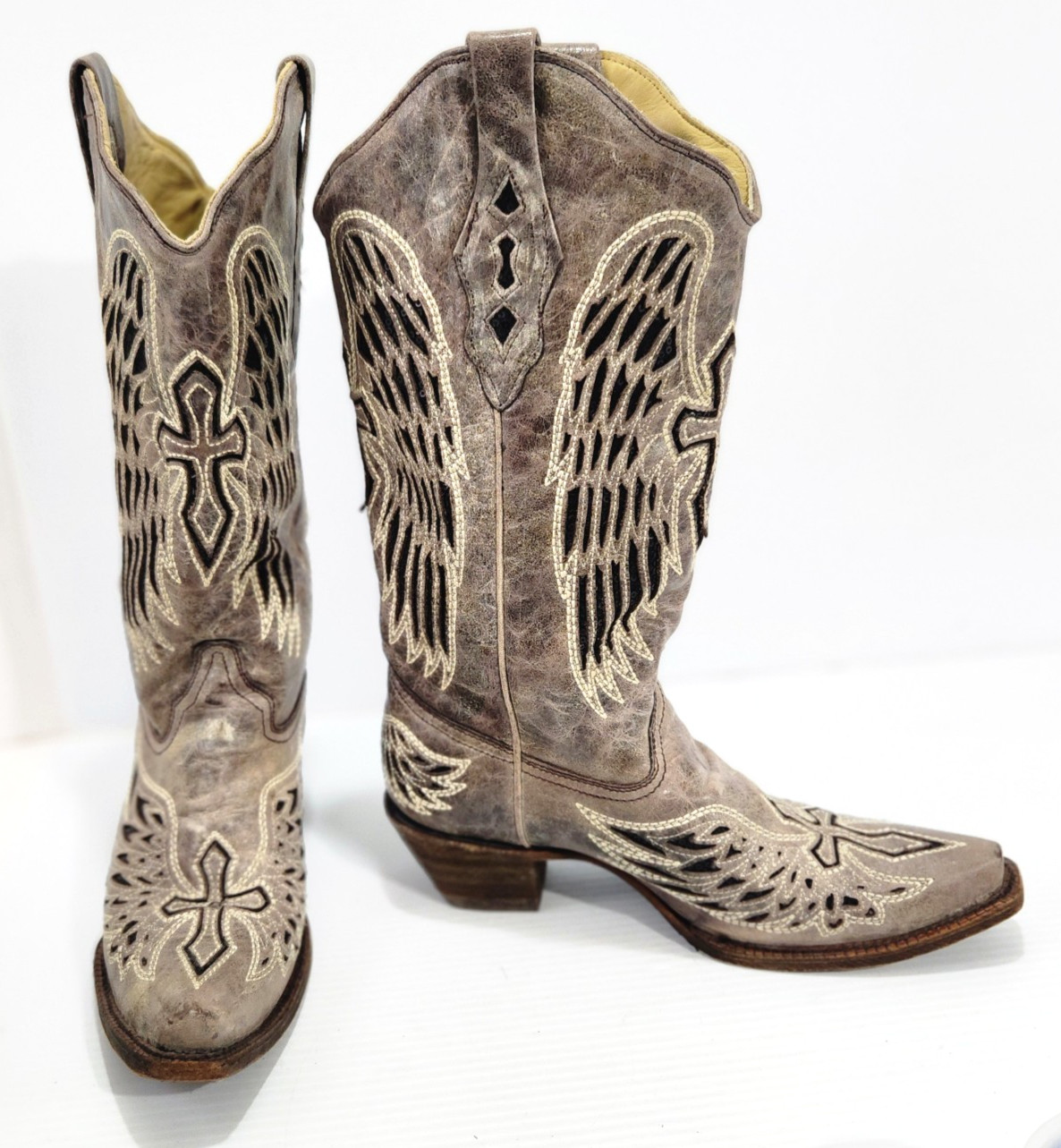 Corral A1241 Women's size 10 M Angel Wing Cross Inlay Cowgirl Western Boots