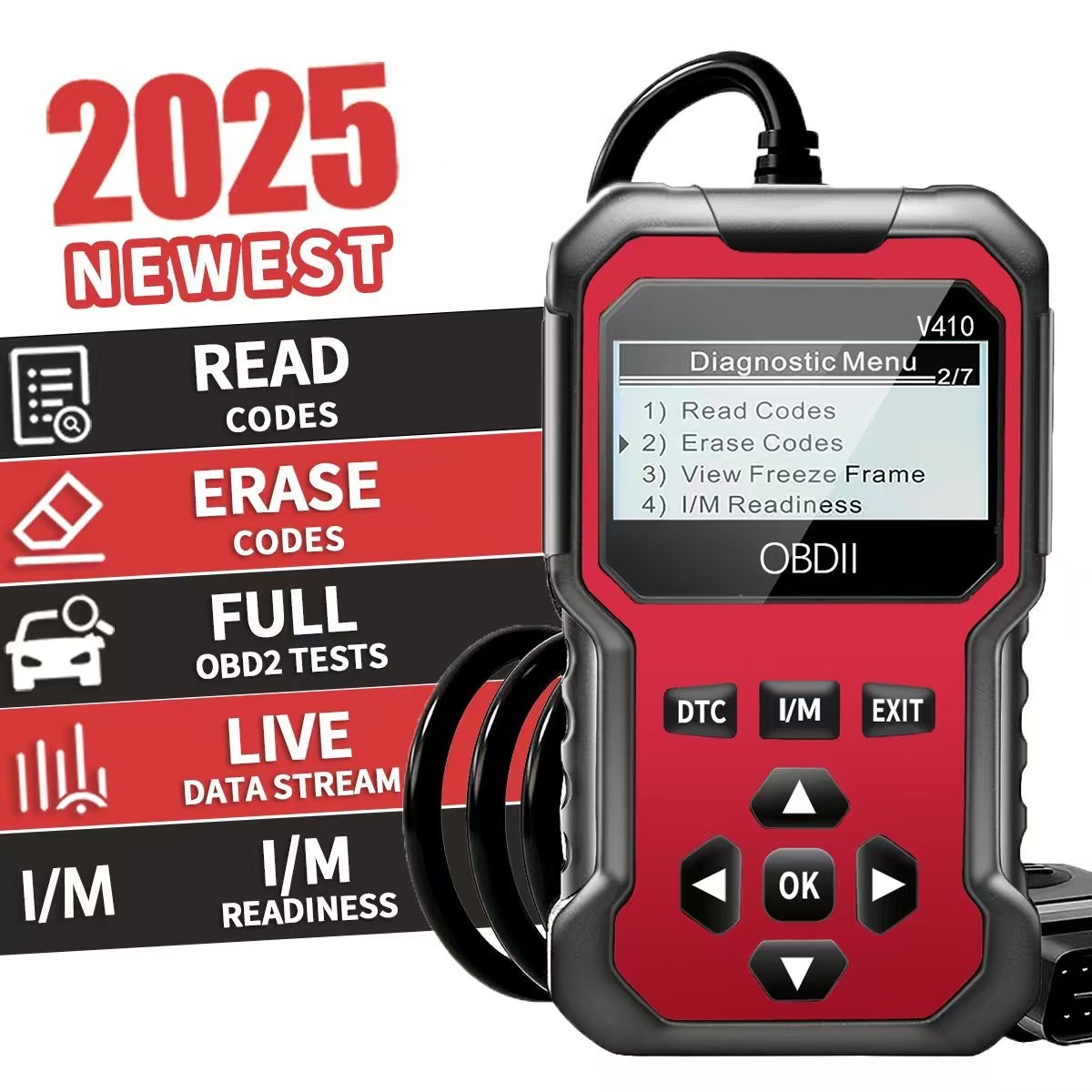 Car OBD2 Scanner Diagnostic Tool Code Reader, Car Voltage Tester Engine Checker