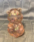 Vintage Rare Fenton Hand Paint  Pink Bear     USA