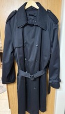 London Fog Iconic Trench Cappotto Doppiopetto Fodera Cintura Nero Uomo 46R