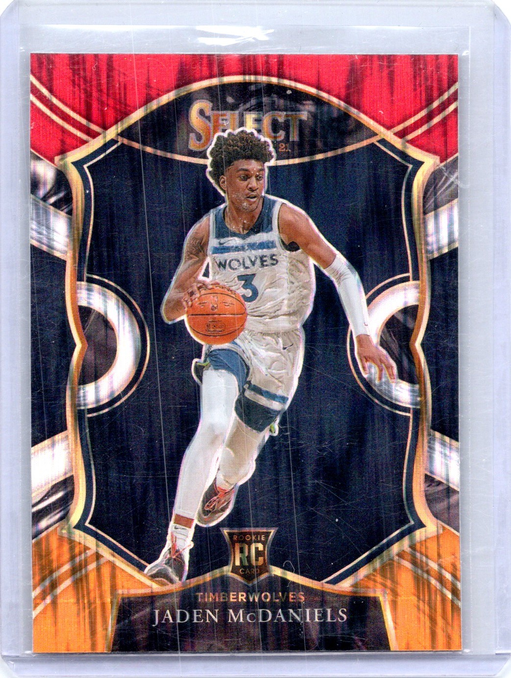 2020-21 Panini Select #88 Jaden McDaniels Red White Orange Flash