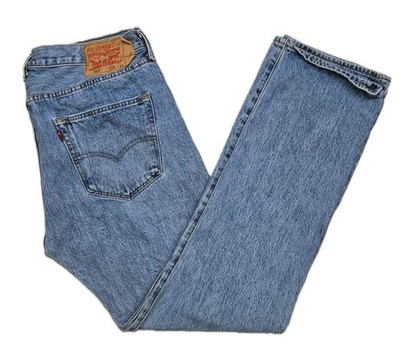 Levi s 501 Jeans W36 L31.5 Button Fly Light Wash Blue Denim Mens