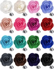 16 Pcs Lapel Flowers for Men Suits Flower Pins Elegant, Rich Color