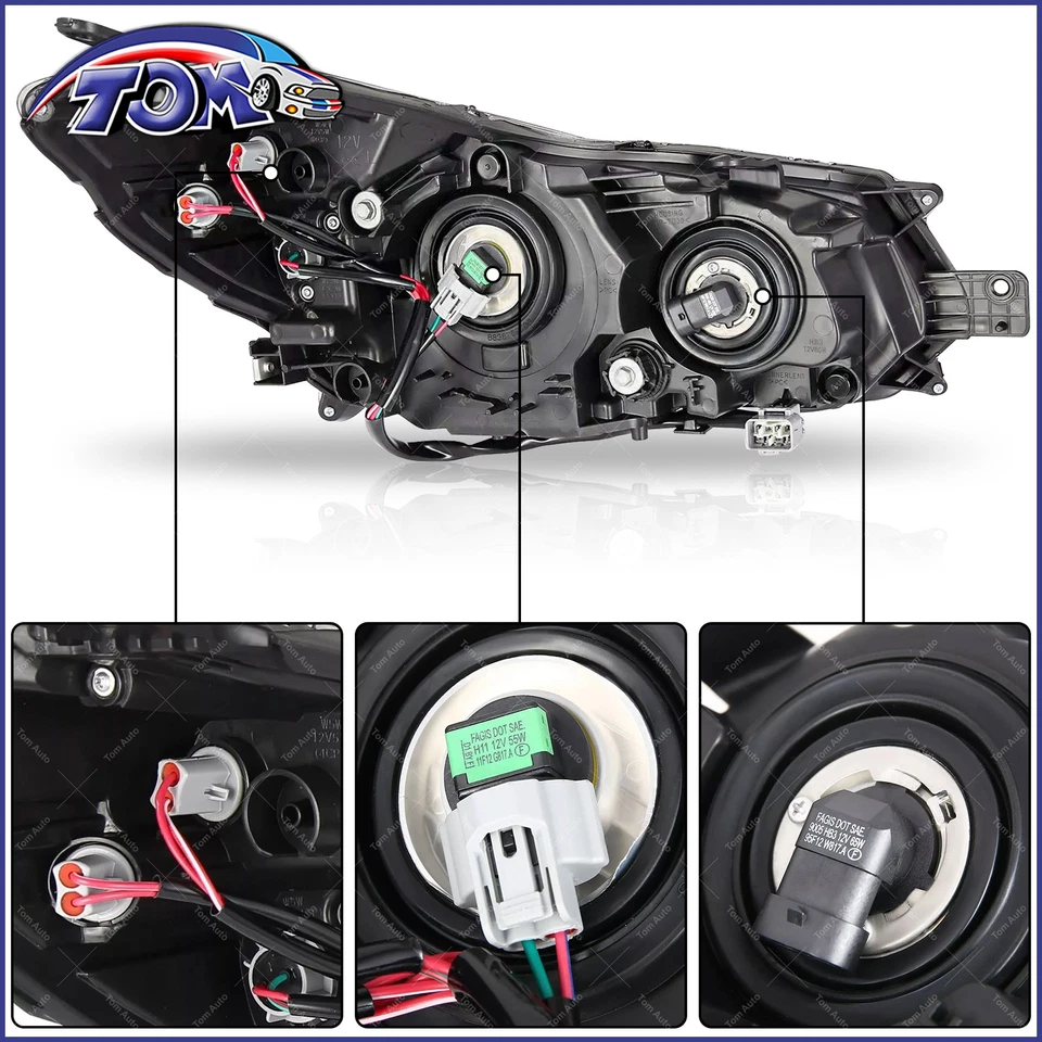 Pair Halogen Headlight Lamp Assembly Black Housing For Subaru Crosstrek Impreza Foto 4 de 4