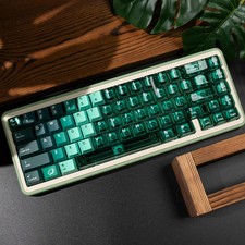 PBT PC Gradient Green Transparent Keycaps Cherry Profile UV Print Mechanical