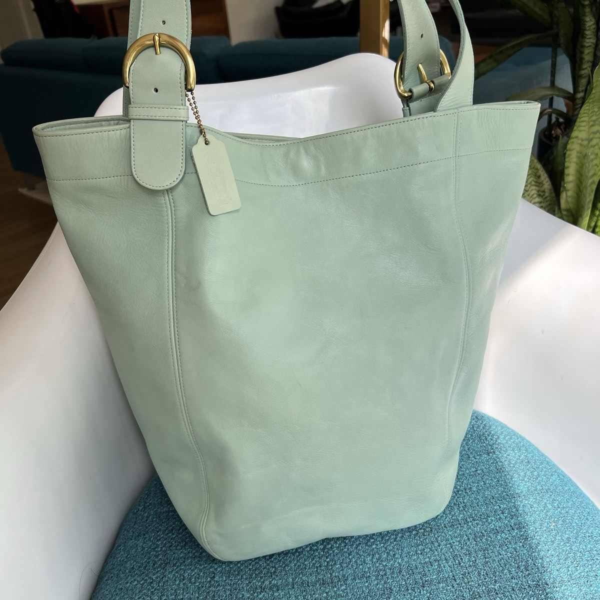 バッグ Rare Vintage Coach Duffle XL Bag Green Vintage Coach XL bucket duffle 9085 plus matching wallet in