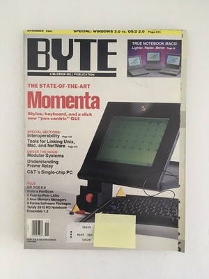 BYTE Magazine NOV 1991 Back Issue COMPUTER Magazine - Windows 3.0 vs. OS/2 2.0