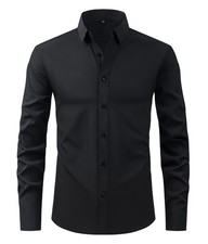 Men's Shirts Casual Slim Fit Smart Business Shirt Long Sleeve for Men Adult