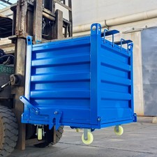 Self-Dumping Steel Hopper Waste Container Forklift Tipper Bin for Scrap Material