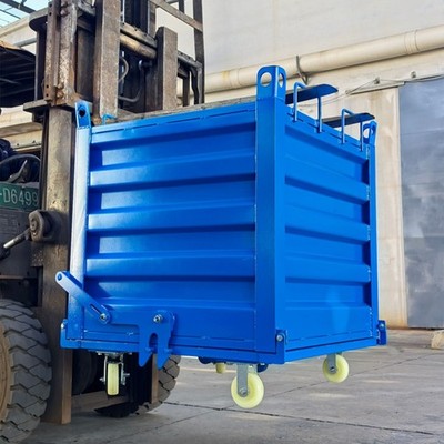 Self-Dumping Steel Hopper Waste Container Forklift Tipper Bin for Scrap Material