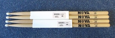 2x Vic Firth Nova 2BN Nylon Tip  American Classic Hickory  Drum Sticks   NOS