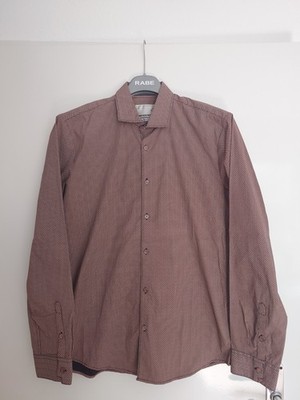 No Excess Herren Hemd Muster Größe M  Rot Weiß Schwarz Freizeit stretch