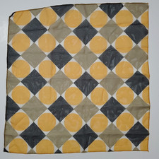 Vintage Fashion Scarf PREPPY MOD GEOMETRIC Sheer Hair Purse Neck Bow 20" SQUARE