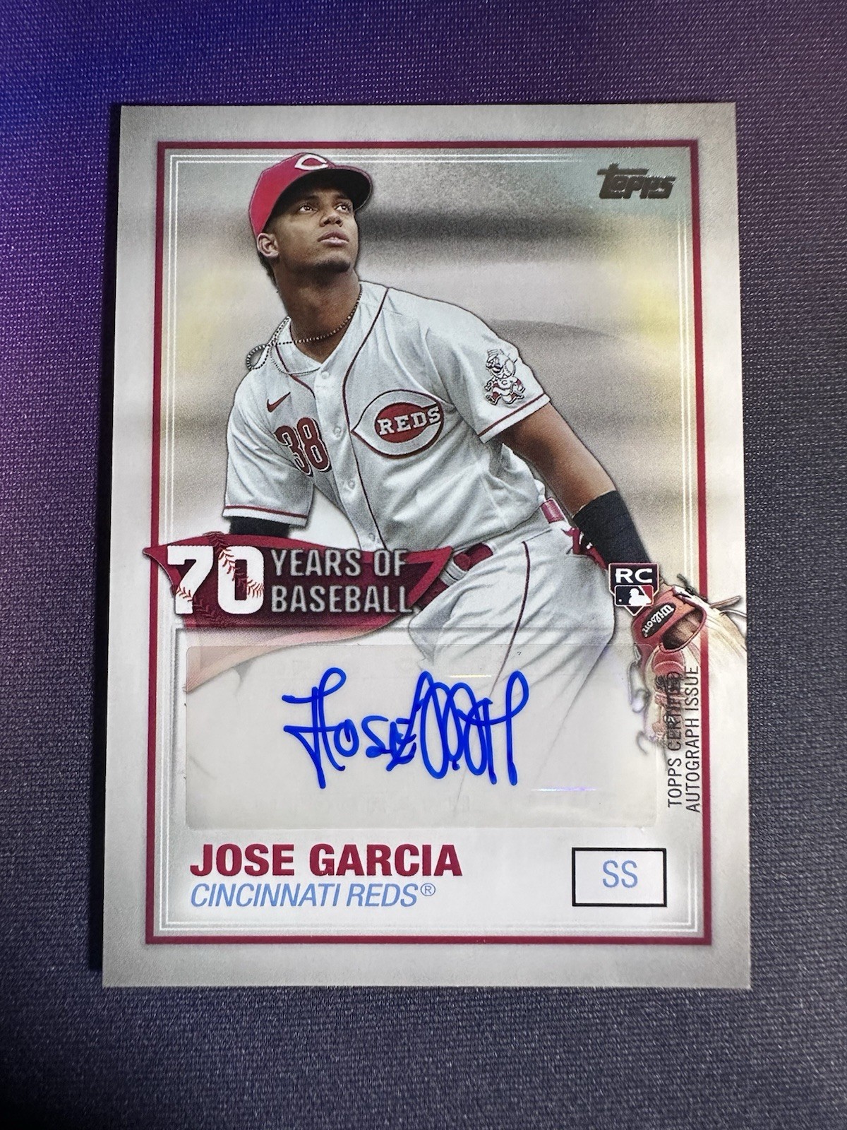 2021 Topps Jose Garcia 70 Years of Baseball Auto RC Rookie #70YA-JGA Reds