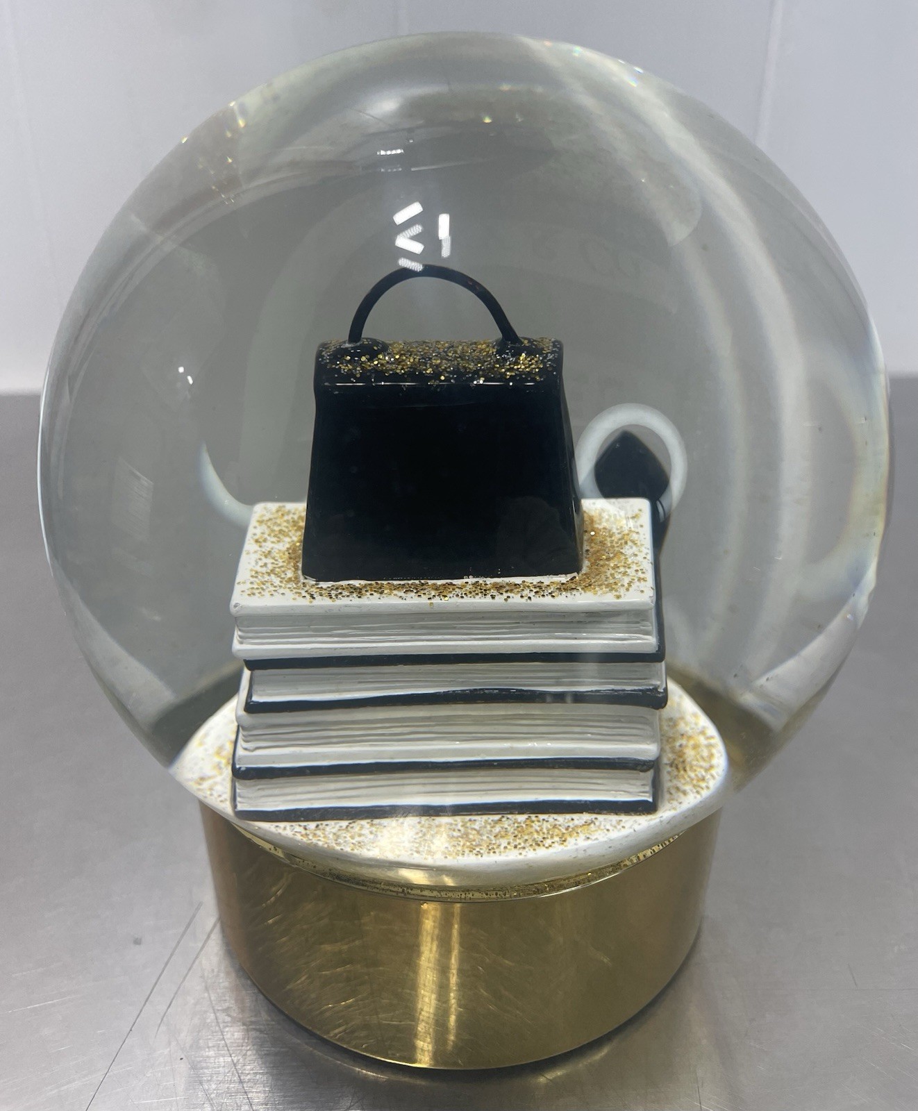 Z Gallerie Fashion Glitter Globe (Gold Sparkles) Chanel Prada Tiffany Vogue New thumbnail 3