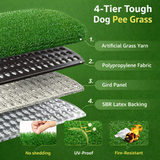 Dog Puppy Pee Pads Artificial Grass Pet Potty Training Mat 2PC Washable 3 Sizes