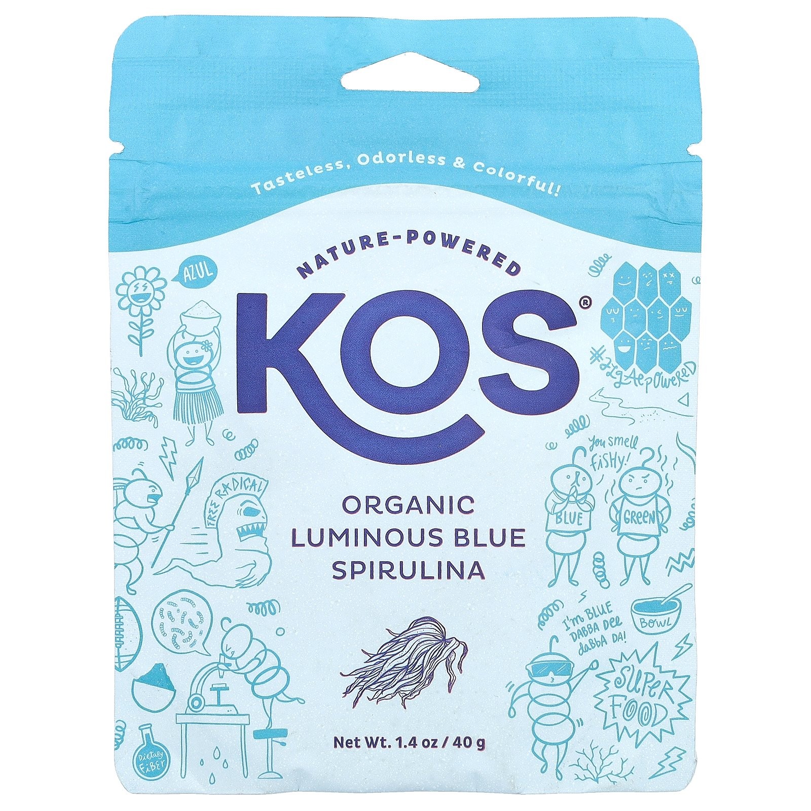 Organic Luminous Blue Spirulina Powder, 1.4 oz (40 g)
