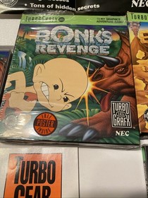 Bonk's Adventure & Revenge In Plastic W/ Extremely Rare Poster TurboGrafx-16 Lot