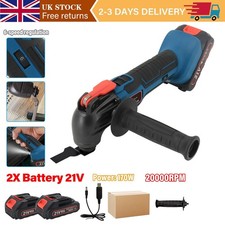 Cordless Electric Oscillating Multi Saw Tool 6 SPEED With 2 Battery 21V UK