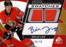 2008-09 SP Game Used SIGnificant Swatches #SSBL Brian Lee Auto Jersey /50 - HKY