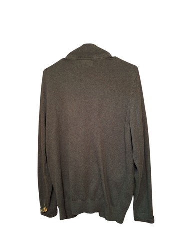 L.L Bean Cashmere Cotton Blend Full Zip Cardigan Sweater Men's Medium Preppy - Picture 2 of 4